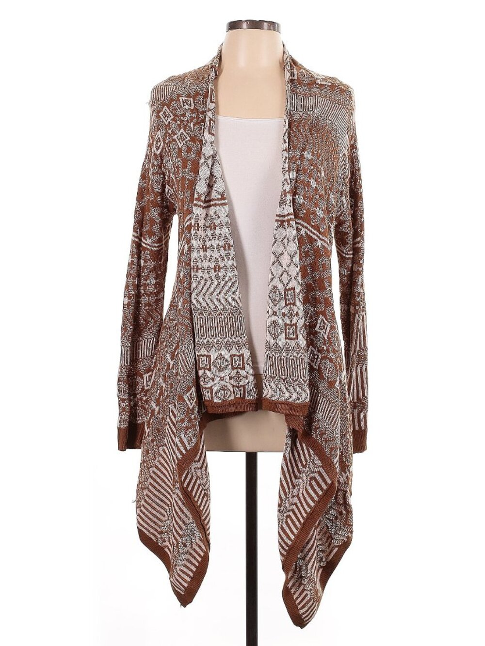 Sun & Shadow Waterfall brown Cardigan Aztec Size M 100% cotton